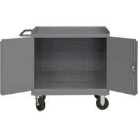 Armoire d'&eacute;tabli mobile avec panneau arri&egrave;re &agrave; persiennes, Acier Surface St. Lawrence Industrial & Safety Supply