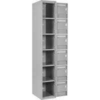 Clean Line Lockerettes, 6 -tier, Bank of 4, 48" x 18" x 72", Steel, Grey, Rivet (Assembled) St. Lawrence Industrial & Safety Supply