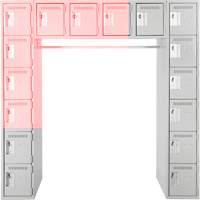 Arche de casiers &eacute;conomiques assembl&eacute;s Clean Line, 16 niveaux, Bloc de 3, 18" x 72" x 12", Acier St. Lawrence Industrial & Safety Supply
