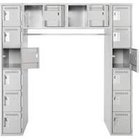 Arche de casiers &eacute;conomiques assembl&eacute;s Clean Line, 16 niveaux, Bloc de 3, 18" x 72" x 12", Acier St. Lawrence Industrial & Safety Supply
