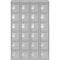 Clean Line Lockerette , 6 -tier, Bank of 4, 48" x 18" x 78", Steel, Grey, Rivet (Assembled) St. Lawrence Industrial & Safety Supply