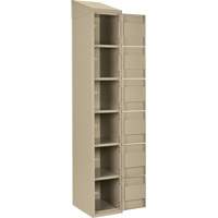 Petits casiers Clean Line, 6 niveaux, Bloc de 4, 48" x 18" x 78", Acier, Beige, Rivet (assembl&eacute;) St. Lawrence Industrial & Safety Supply
