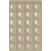 Petits casiers Clean Line, 6 niveaux, Bloc de 4, 48" x 18" x 78", Acier, Beige, Rivet (assembl&eacute;) St. Lawrence Industrial & Safety Supply