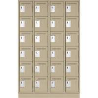 Clean Line Lockerette, 6 -tier, Bank of 4, 48" x 18" x 76", Steel, Beige, Rivet (Assembled) St. Lawrence Industrial & Safety Supply