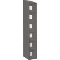Clean Line Lockerette, 6 -tier, 12" x 18" x 78", Steel, Charcoal, Rivet (Assembled) St. Lawrence Industrial & Safety Supply