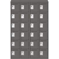 Clean Line Lockerette, 6 -tier, Bank of 4, 48" x 18" x 78", Steel, Charcoal, Rivet (Assembled) St. Lawrence Industrial & Safety Supply
