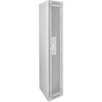 Casiers Clean Line, 12" x 12" x 72", Acier, Gris, Rivet (assembl&eacute;), Perfor&eacute; St. Lawrence Industrial & Safety Supply