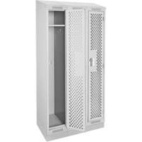 Casiers Clean Line, Bloc de 3, 36" x 18" x 82", Acier, Gris, Rivet (assembl&eacute;), Perfor&eacute; St. Lawrence Industrial & Safety Supply