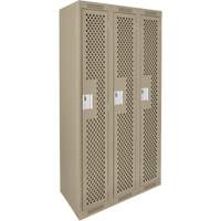 Casiers Clean Line, Bloc de 3, 36" x 12" x 72", Acier, Beige, Rivet (assembl&eacute;), Perfor&eacute; St. Lawrence Industrial & Safety Supply