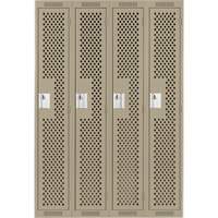 Casiers Clean Line, Bloc de 4, 48" x 15" x 72", Acier, Beige, Rivet (assembl&eacute;), Perfor&eacute; St. Lawrence Industrial & Safety Supply