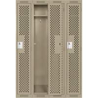 Casiers Clean Line, Bloc de 4, 48" x 15" x 72", Acier, Beige, Rivet (assembl&eacute;), Perfor&eacute; St. Lawrence Industrial & Safety Supply