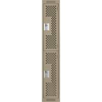 Clean Line Lockers, 2 -tier, 12" x 15" x 72", Steel, Beige, Rivet (Assembled), Perforated St. Lawrence Industrial & Safety Supply