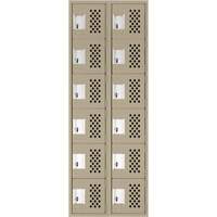 Assembled Lockerettes Clean Line Perforated Economy Lockers, 6 -tier, Bank of 2, 18" x 72" x 12", Steel St. Lawrence Industrial & Safety Supply
