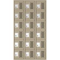 Assembled Lockerettes Clean Line Perforated Economy Lockers, 6 -tier, Bank of 3, 18" x 72" x 12", Steel St. Lawrence Industrial & Safety Supply