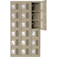 Assembled Lockerettes Clean Line Perforated Economy Lockers, 6 -tier, Bank of 3, 18" x 72" x 12", Steel St. Lawrence Industrial & Safety Supply