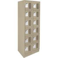 Assembled Lockerettes Clean Line Perforated Economy Lockers, 6 -tier, Bank of 2, 18" x 72" x 12", Steel St. Lawrence Industrial & Safety Supply