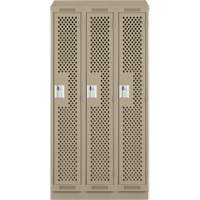Casiers Clean Line, Bloc de 3, 36" x 18" x 82", Acier, Beige, Rivet (assembl&eacute;), Perfor&eacute; St. Lawrence Industrial & Safety Supply