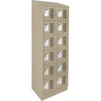 Petit casier perfor&eacute; Clean-Line, 6 niveaux, Bloc de 2, 15" x 72" x 12", Acier St. Lawrence Industrial & Safety Supply