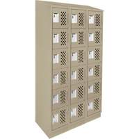 Petit casier perfor&eacute; Clean-Line, 6 niveaux, Bloc de 3, 15" x 72" x 12", Acier St. Lawrence Industrial & Safety Supply