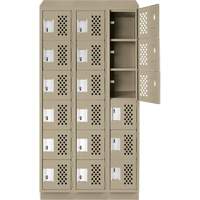 Petit casier perfor&eacute; Clean-Line, 6 niveaux, Bloc de 3, 15" x 72" x 12", Acier St. Lawrence Industrial & Safety Supply