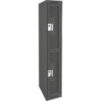 Clean Line Lockers, 2 -tier, 12" x 15" x 72", Steel, Charcoal, Rivet (Assembled), Perforated St. Lawrence Industrial & Safety Supply