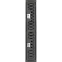 Clean Line Lockers, 2 -tier, 12" x 15" x 72", Steel, Charcoal, Rivet (Assembled), Perforated St. Lawrence Industrial & Safety Supply