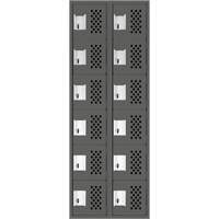 Assembled Lockerettes Clean Line Perforated Economy Lockers, 6 -tier, Bank of 2, 18" x 72" x 12", Steel St. Lawrence Industrial & Safety Supply
