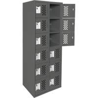 Assembled Lockerettes Clean Line Perforated Economy Lockers, 6 -tier, Bank of 2, 18" x 72" x 12", Steel St. Lawrence Industrial & Safety Supply