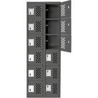 Assembled Lockerettes Clean Line Perforated Economy Lockers, 6 -tier, Bank of 2, 18" x 72" x 12", Steel St. Lawrence Industrial & Safety Supply
