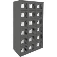 Assembled Lockerettes Clean Line Perforated Economy Lockers, 6 -tier, Bank of 3, 18" x 72" x 12", Steel St. Lawrence Industrial & Safety Supply