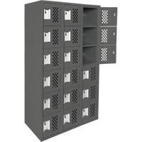 Assembled Lockerettes Clean Line Perforated Economy Lockers, 6 -tier, Bank of 3, 18" x 72" x 12", Steel St. Lawrence Industrial & Safety Supply