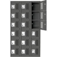 Assembled Lockerettes Clean Line Perforated Economy Lockers, 6 -tier, Bank of 3, 18" x 72" x 12", Steel St. Lawrence Industrial & Safety Supply
