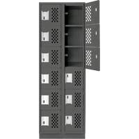 Assembled Lockerettes Clean Line Perforated Economy Lockers, 6 -tier, Bank of 2, 18" x 72" x 12", Steel St. Lawrence Industrial & Safety Supply