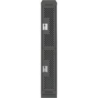 Clean Line Lockers, 2 -tier, 12" x 15" x 82", Steel, Charcoal, Rivet (Assembled), Perforated St. Lawrence Industrial & Safety Supply