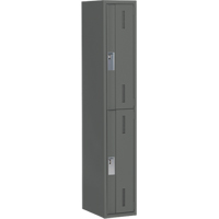 Concorde Heavy-Duty Lockers, 2 -tier, 12" x 18" x 72", Steel, Charcoal, Welded (Assembled) St. Lawrence Industrial & Safety Supply