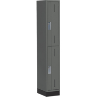 Concorde Heavy-Duty Lockers, 2 -tier, 12" x 18" x 76", Steel, Charcoal, Welded (Assembled) St. Lawrence Industrial & Safety Supply