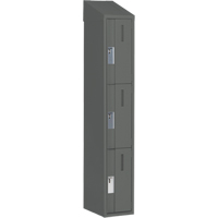 Concorde Heavy-Duty Lockers, 3 -tier, 12" x 18" x 78", Steel, Charcoal, Welded (Assembled) St. Lawrence Industrial & Safety Supply