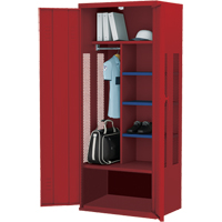 Deluxe Gear Locker, Steel, 36" W x 24" D x 72" H, Red St. Lawrence Industrial & Safety Supply