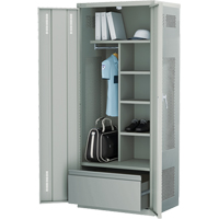 Deluxe Gear Locker, Steel, 36" W x 24" D x 72" H, Grey St. Lawrence Industrial & Safety Supply