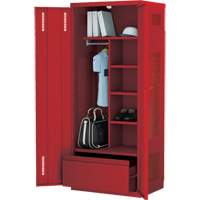 Deluxe Gear Locker, Steel, 36" W x 24" D x 72" H, Red St. Lawrence Industrial & Safety Supply