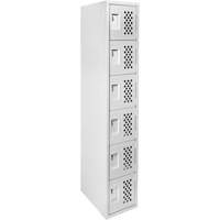 Clean-Line Perforated Lockerette, 6 -tier, 12" x 72" x 12", Steel St. Lawrence Industrial & Safety Supply