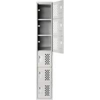 Clean-Line Perforated Lockerette, 6 -tier, 12" x 72" x 12", Steel St. Lawrence Industrial & Safety Supply
