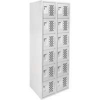 Clean Line Lockerettes, 6 -tier, Bank of 2, 18" x 72" x 12", Steel St. Lawrence Industrial & Safety Supply