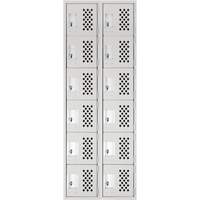 Clean Line Lockerettes, 6 -tier, Bank of 2, 18" x 72" x 12", Steel St. Lawrence Industrial & Safety Supply