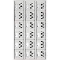 Clean Line Lockerettes, 6 -tier, Bank of 3, 18" x 72" x 12", Steel St. Lawrence Industrial & Safety Supply