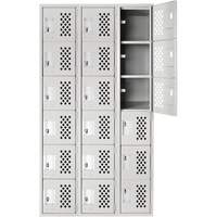 Clean Line Lockerettes, 6 -tier, Bank of 3, 18" x 72" x 12", Steel St. Lawrence Industrial & Safety Supply