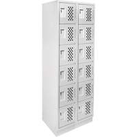 Assembled Lockerettes Clean Line Perforated Economy Lockers, 6 -tier, Bank of 2, 18" x 72" x 12", Steel St. Lawrence Industrial & Safety Supply