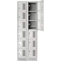 Assembled Lockerettes Clean Line Perforated Economy Lockers, 6 -tier, Bank of 2, 18" x 72" x 12", Steel St. Lawrence Industrial & Safety Supply
