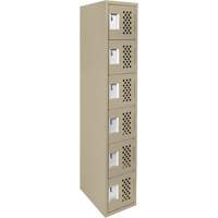 Assembled Lockerettes Clean Line Perforated Economy Lockers, 6 -tier, 18" x 72" x 12", Steel St. Lawrence Industrial & Safety Supply
