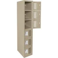 Assembled Lockerettes Clean Line Perforated Economy Lockers, 6 -tier, 18" x 72" x 12", Steel St. Lawrence Industrial & Safety Supply